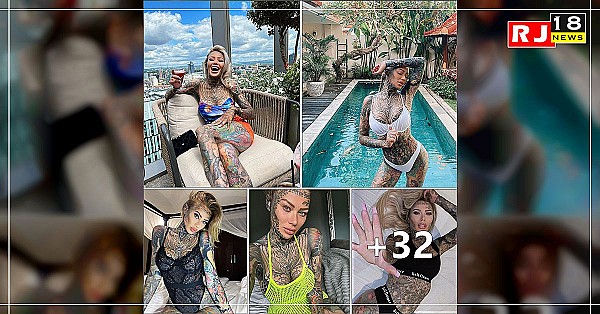 Britain’s most tattooed woman flaunts ink and ‘big tummy’ as she rocks bikini